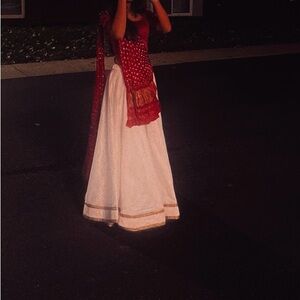 Elegant Pink and White Chaniya Choli